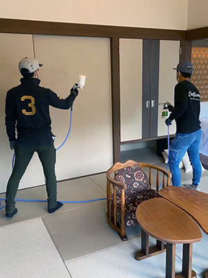 有限会社ハートホームの取り組み|抗菌施工の様子|有限会社ハートホーム|一般住宅・商業施設・宿泊施設・病院の建築設計施工と抗菌施工ができる建設会社|静岡県駿東郡小山町須走