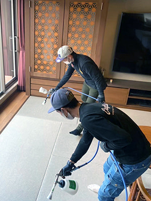 有限会社ハートホームの取り組み|抗菌施工の様子|有限会社ハートホーム|一般住宅・商業施設・宿泊施設・病院の建築設計施工と抗菌施工ができる建設会社|静岡県駿東郡小山町須走